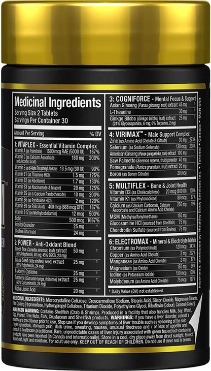 ALLMAX VITAFORM - 60 Tablets - Premium Multivitamin for Men - Six Functional Complexes + Vitamin C, D3 & Zinc - 30 Servings