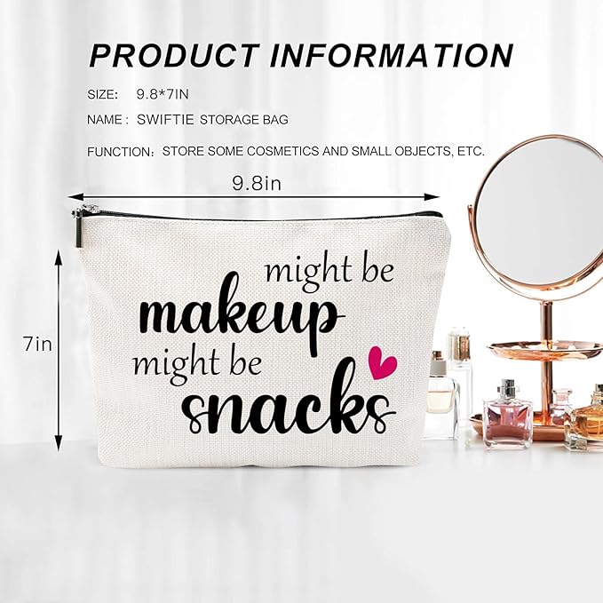 Might Be Makeup Might Be Snakes Funny Makeup Bag Gift for Women Inspirational Cosmetics Pouch for Purse Travel Bag Cases for Toiletries Accessories Organizer