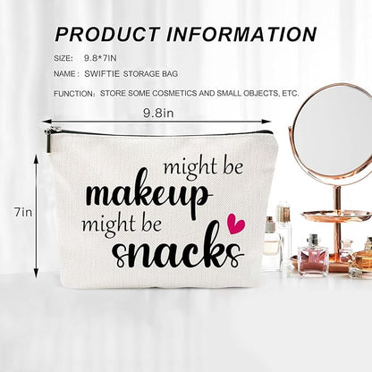 Might Be Makeup Might Be Snakes Funny Makeup Bag Gift for Women Inspirational Cosmetics Pouch for Purse Travel Bag Cases for Toiletries Accessories Organizer