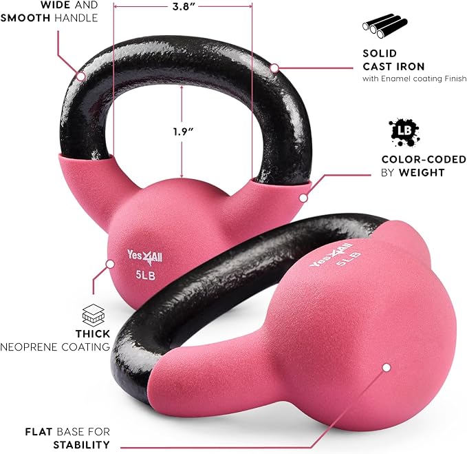 Yes4All Neoprene Coated/Adjustable Kettlebell & Kettlebell Sets -
