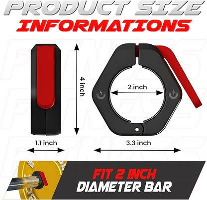 Barbell Clips 2 Inch Weight Bar Clamps Olympic 2 Inch