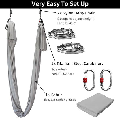 PRIOR FITNESS 5M Aerial Yoga Hammock Yoga Swing