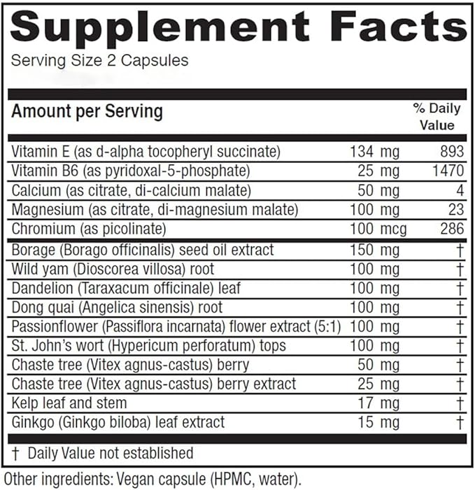 Vitanica Women's Phase I, Premenstrual Support, Vegan, 60 Capsules