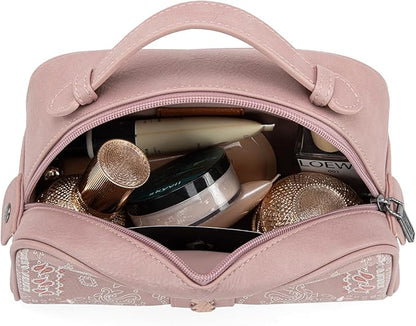Wrangler Makeup Pouch Bag Mini Western Toiletry Purse Cosmetic Organizer Paisley Travel Pouch for Women