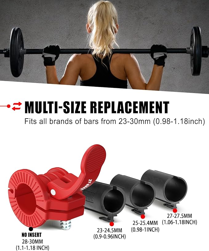 Pro Barbell Clips 1 inch Barbell Clamps 0.9-1.18inch
