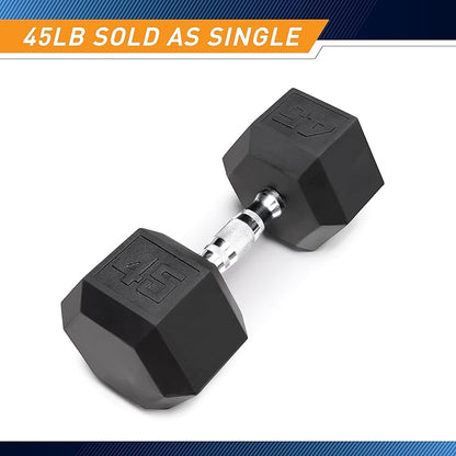 Marcy Rubber Hex Dumbbell - Available for 25lb - 50lb