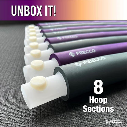 FEECCO Weighted Fitness Hoop 8 Detachable