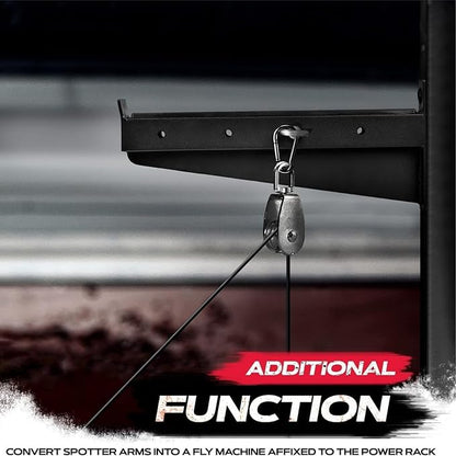 Yes4All Power Rack J-Hooks & Attachments – Heavy Duty Barbell Holders Compatible with 2x2 & 3x3 Power Racks for Home Gym
