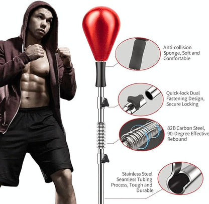 Punching Bag for Adults and Kids - Height Adjustable Suction Cup Base Boxing Bag with Stand, Boxing Equipment Fitness, Reflex Bag Speed Bag for Training