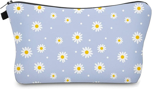 Cute Travel Makeup Bag Cosmetic Bag Small Pouch Gift for Women (Daisy)