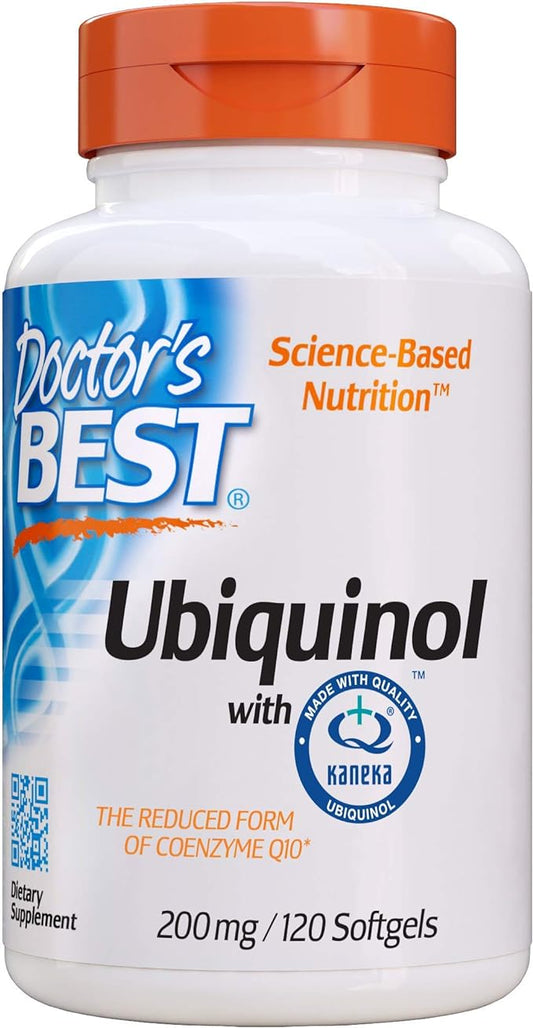 Doctor's Best Ubiquinol with Kaneka QH, Enhances Cellular Energy, Antioxidant, Non-GMO, Gluten & Soy Free, 200 mg, 120 Count