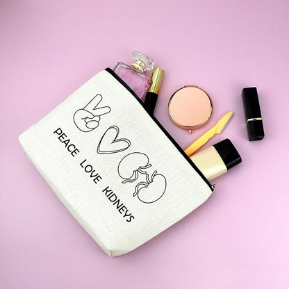 Kidney Transplant Gift Makeup Bag Kidney Donor Gifts for Women Nephrology Nurse Gift Nephrology Doctor Appreciation Cosmetic Bag Christmas Birthday Present for Dialysis Nurse Student Travel Pouch