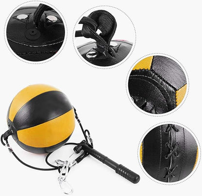Double End Punching Bag Boxing Striking for Training - Speed Ended Set Includes Reflex Ball Headband and Pump- Portable MMA
