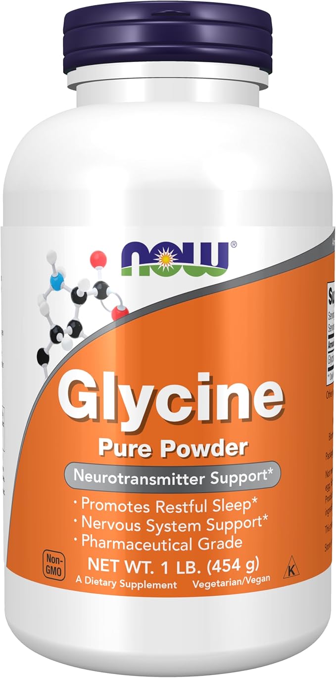 NOW Foods Supplements, Glycine Pure Powder, Promotes Restful Sleep*, Neurotransmitter Support*, 1-Pound