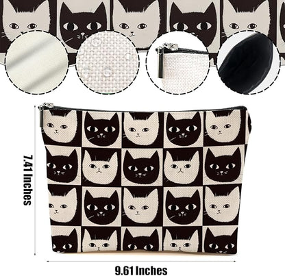 Cat Makeup Bag Cat Gifts Cosmetic Bag Cat Lover Gifts for Women Girls Best Friends Aunt Mom Cat Themed Gifts Cat Stuff Travel Organizer Zipper Pouch Graduation Birthday Friendship Gifts