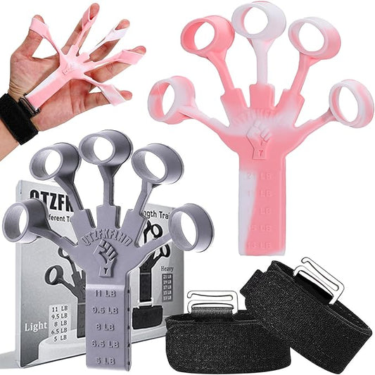 Grip Strength Trainer with Forearm Strengthener Recover(5 PCS)