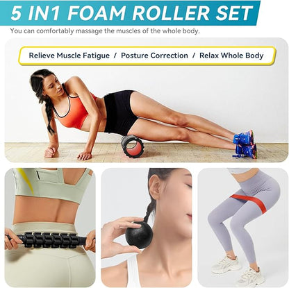 5 in1 Foam Roller Set for Deep Tissue
