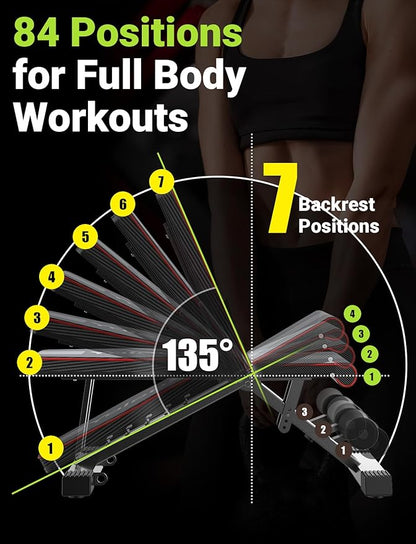 Yoleo Adjustable Weight Bench for Full Body Workout;
