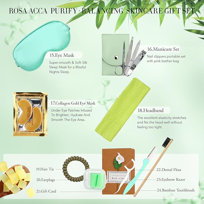 Father's Day Gift, Facial Skin Care Set & Spa Kit - Gift for Men & Women Ideas, Self-care Relaxation Gifts, Skin Care Collection with Essential Oils, Hyaluronic Acid Serum, Vitamin E, Tea Tree, Dad