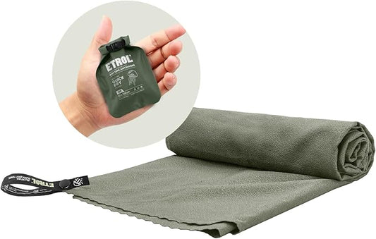 Camping Quick Dry Towel 40x180cm, Olive