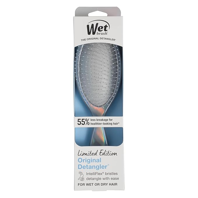 Wet Brush Original Detangler, Chrome (Iridescence Icon), Ultra-Soft IntelliFlex Bristles Glide Through Tangles, Detagnling Hair Brush, All Hair Types (Wet & Dry), Women & Men, Limited Edition