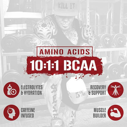 5% Nutrition Rich Piana AllDayYouMay Caffeinated BCAA Energy Powder | Premium Pre Workout Amino Energy & Electrolytes | Hydration, Endurance & Recovery | 16.3 oz, 30 Servings (Southern Sweet Tea)