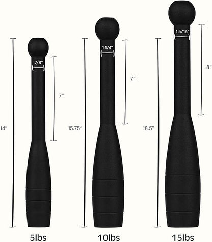 Retrospec Grip Steel Club Strength Training 5, 10, 10, 15lb 15lb Options