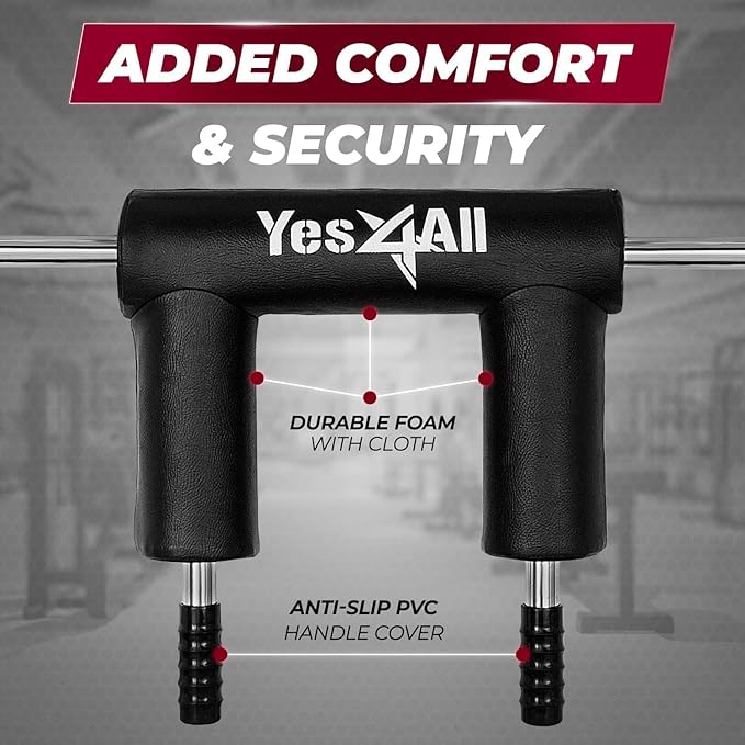 Yes4All Multi Grip Barbell & Cable Attachment - 2 Collars,