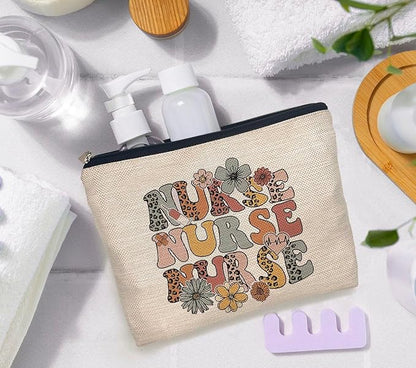 IWXYI Nurse Makeup Bag, Zipper Pouch Travel Toiletry for Women, Appreciation Gift, Nursing Week, Graduate Gifts