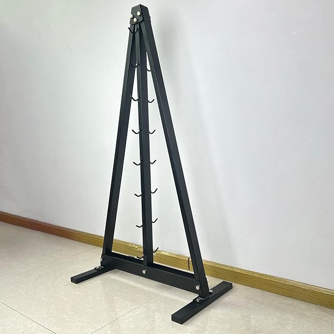Gym Fitness LAT Pull Down Bar Storage Rack for Mag Grip - Heavy Duty A-Frame Stand for LAT Pulldown Attachments