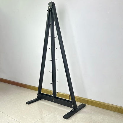 Gym Fitness LAT Pull Down Bar Storage Rack for Mag Grip - Heavy Duty A-Frame Stand for LAT Pulldown Attachments