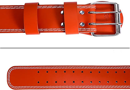 Genuine Leather Weight Lifting Belt for Men Double