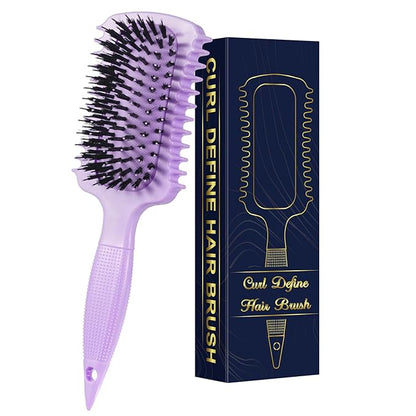 Curl Defining Brush, Volume Curly Hair Brush Products for Effortlessly Detangling Shaping and Styling Women's Men's Curls on All Wet or Dry Hair Types, Reduces Frizz (Purple 1PC)