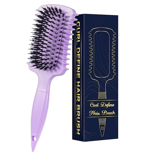 Curl Defining Brush, Volume Curly Hair Brush Products for Effortlessly Detangling Shaping and Styling Women's Men's Curls on All Wet or Dry Hair Types, Reduces Frizz (Purple 1PC)
