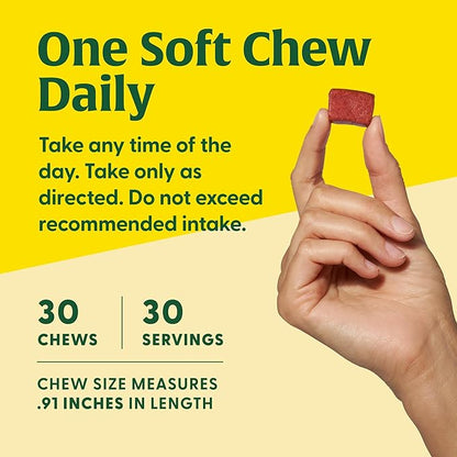 MegaFood Women's One Daily Multivitamin Soft Chews- Multivitamin for Women with Folate, Vitamin B6, Vitamin B12, Biotin, Vitamin D- Delicious Mixed Berry Flavor- Vegetarian, Non-GMO- 30 Chews(2 Pack)