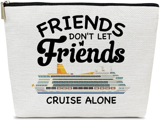 Cruise Lovers Makeup Bag Summer Vacation Gift, Cruise Travel Cosmetic Bag Travel Organizer Zipper Pouch For Family Friend, Beach Lover Gift and Beach Theme Decor