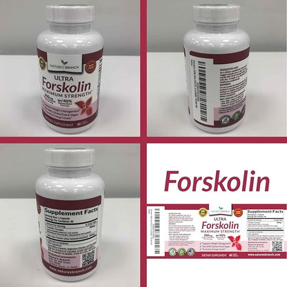 100% Ultra Pure Forskolin for Weight Management Maximum Strength | Coleus Forskohlii Root Extract Powder, 40% Standardized Lean Supplement for Men & Women, Premium Extreme Boost Complex - 60 Capsules