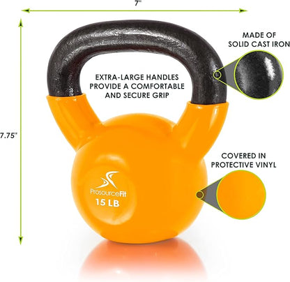 ProsourceFit Vinyl Coated Cast Iron Kettlebells for Full