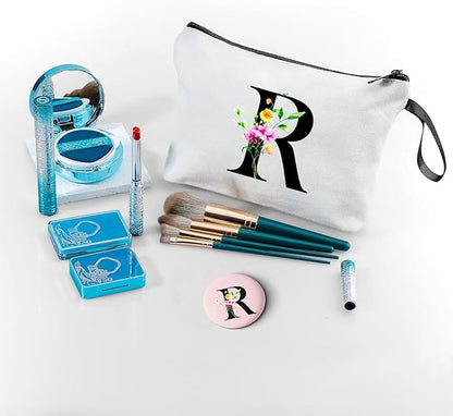 SEAMOON Bridesmaid Proposal Bridal Birthday Unique Gifts for Women Bride Friend Bestie Personalized Travel Make up Cosmetic Bag with Mirror Valentines Mothers Day Christmas Graduation R