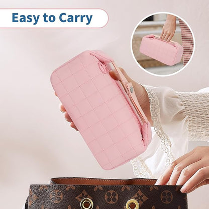 Makeup Bag Travel Cosmetic Bag for Women Girls, Zipper Make Up Pouch, Water-resistant Toiletry Bag, Portable Small Makeup Bag, Cosmetic Travel Tool Pouch, Pink