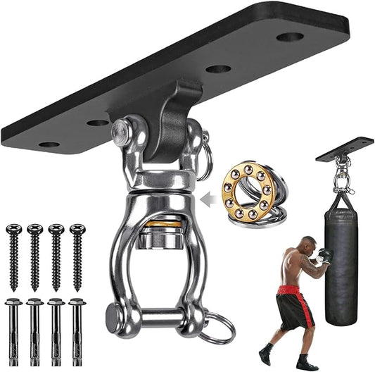 Kipika Heavy Bag Hanger - Heavy Duty Punching Bag Mount Steel Hanger Bracket, Ceiling Wall Mount Wood Beam Hook Holder for Boxing, Kickboxing, and Home Gym Fitness Equipment