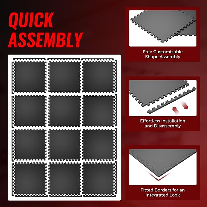 SUPERJARE 0.56'' Thick 12 Pcs 48 Sq Ft