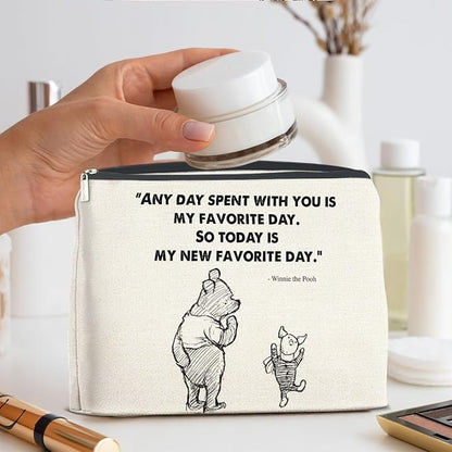 YeleY Pooh Bear Gifts for Women Girls, Inspirational Gifts Friendship Gift for Girls Women Friends, Classic Pooh Bear Makeup Bag Pooh Bear Cosmetic Bag