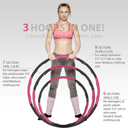 Weighted Hula Hoop Set with Jump Rope - 2.2 lbs