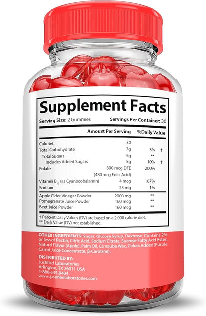 Keto Bites Keto ACV Gummies Extreme Formula 2000MG Vegan Non GMO with Pomegranate Juice Beet Root B12 60 Gummys