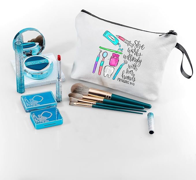 Dental Hygienist Gifts,Dentist Gift,Dental Assistant Gifts,Teeth Gifts for Female Friend Sister,Dental Gifts,Dental Gifts for Coworkers,Dentist Appreciation Gift Makeup Bag,Christmas Gifts