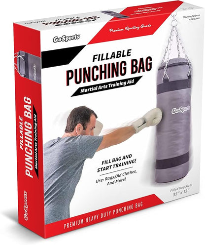 GoSports Fillable Punching Bag Training Aid - Great for Boxing, MMA, Muay Thai and More, Fill with Clothes and Rags