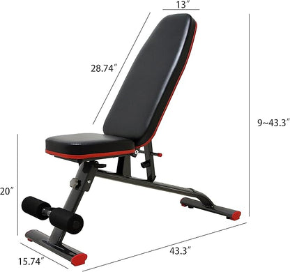 Signature Fitness Heavy Duty Adjustable and Foldable Utility