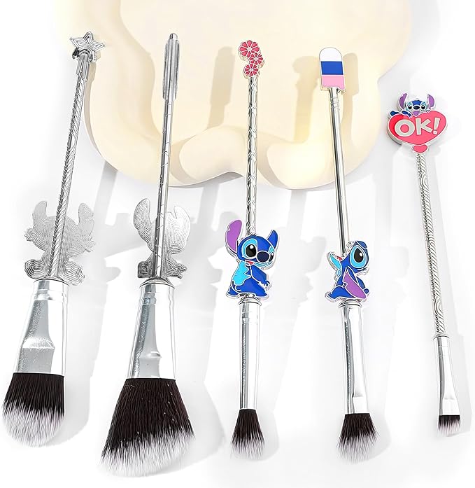Stitch Travel Makeup Bag Large Capacity Cosmetic Bags Cartoon PU Small Skin Care Bags for Girls Women Mirror Makeup Brush