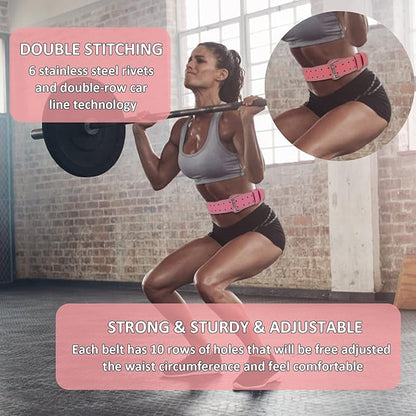 9mm Leather Fitness Weight Lifting Belt for Women&Men 4 Inches
